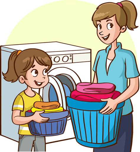washing clothes images cartoon